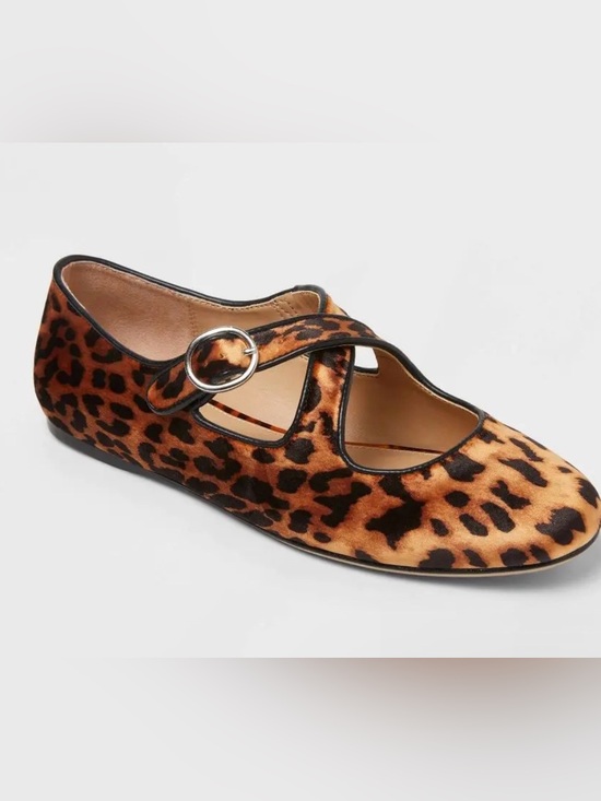a new day Shoes - Women’s Tasmin Leopard Print Flats – a New Day™ Light Brown Size 6.5